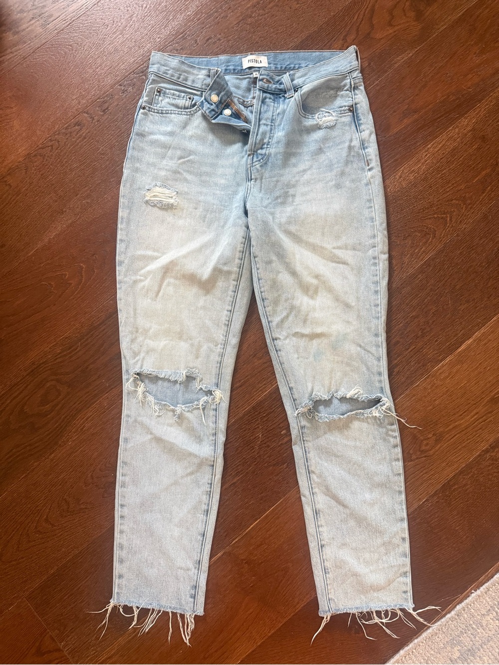 pistola Light Wash High-Rise Distressed Jeans